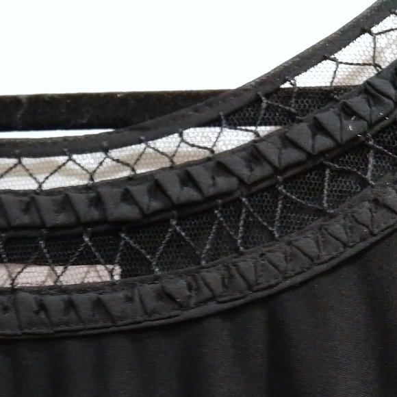 Floral Sleeveless Sheath Dress 22 Net Embroidered Neck Tribal Tropical Grunge - Picture 4 of 5